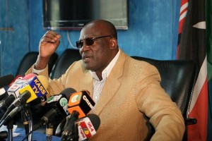 Machakos Senator Johnstone Muthama is chased away like a dog