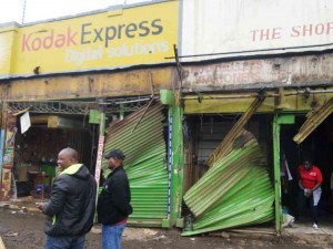 Stalls along Ronald Ngala Street Opposite Tuskys looted Ksh.100m