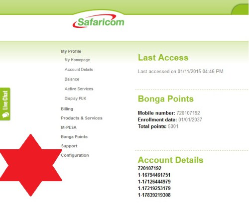 safaricom phones with bonga points