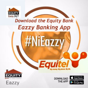 How to pay KPLC Postpaid bill via Equitel line and Eazzy Banking App from Equity Bank, Select my money, Eazzy Pay, Pay bill, Bank Account Number