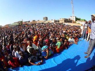 Video of raila falling from the stage to the ground in Malindi CORD Rally for cracking a joke about Jesus