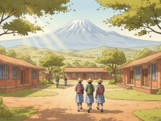 Illustration representing a secondary school campus, not a photograph of Elerai MCK Girls Secondary School