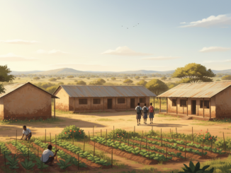 Illustration representing a Kenyan secondary school campus, not an actual photograph of Entaretoi Secondary School