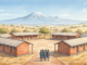 Illustration representing a secondary school campus, not a photograph of Kimana Mixed Day Secondary School