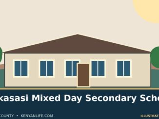 Concept illustration representing a Kenyan school campus, not a real photograph of Olekasasi Mixed Day Secondary School