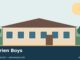 Conceptual illustration of a Kenyan school campus; not an actual photograph of oloirien boys