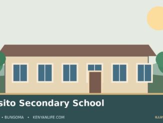 Illustrative fictional Kenyan school campus for Chesito Secondary School, not a photograph of the actual school