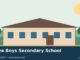 Illustration of a fictional school campus representing Isinya Boys Secondary School; not a real school photograph