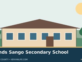 Illustration of a fictional Kenyan secondary school campus for Friends Sango Secondary School; not an actual photograph