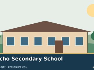 Illustration of a fictional secondary-school campus, not a real photograph of Sericho Secondary School