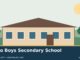 Illustration of a fictional secondary-school campus, not a real photograph of Isiolo Boys Secondary School