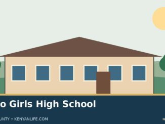 Illustration of a fictional secondary-school campus, not a real photograph of Isiolo Girls High School